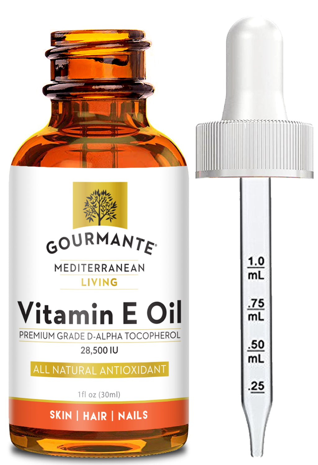 Gourmante Natural Vitamin E Oil D-Alpha Tocopherol 28,500 IU